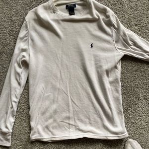polo ralph lauren white waffle knit shirt